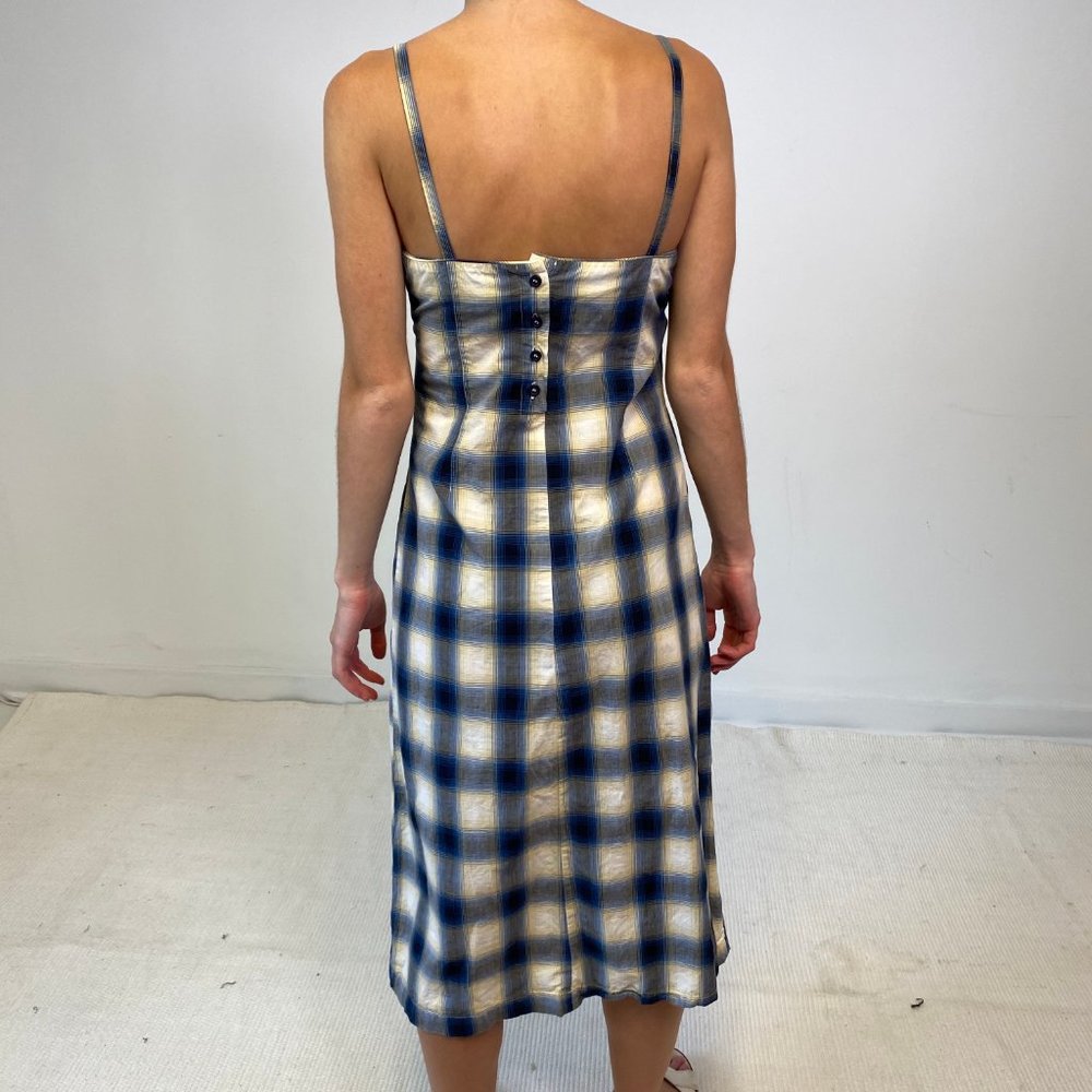 Vintage 90s Anthropologie S Plaid Slip Dress - Picture 7 of 13